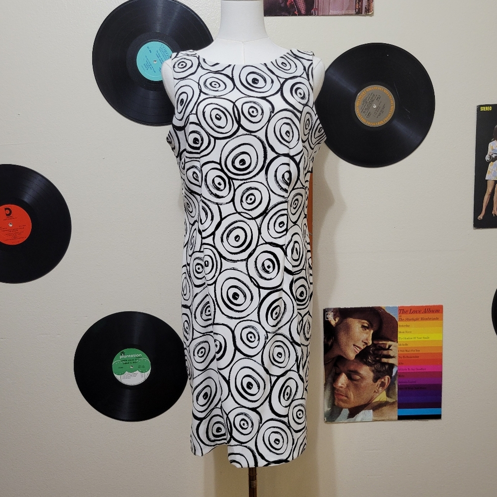 Dressbarn | Black & White Swirl Circle Dress